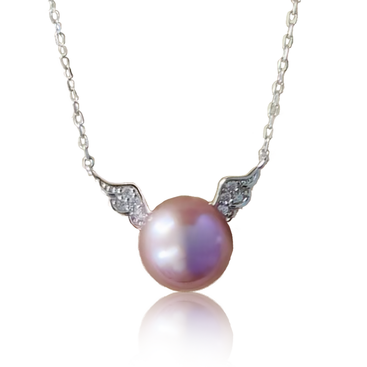 Tear  Of Angel Pearl Necklace 8-10mm  (S925 chain45cm;8-10mm purple pearl)