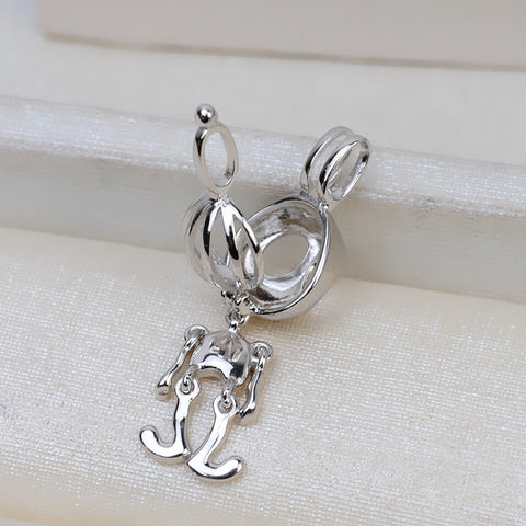 Halloween Monster Pendant Necklace Pearl Cage S925 Silver（Not including the pearls）