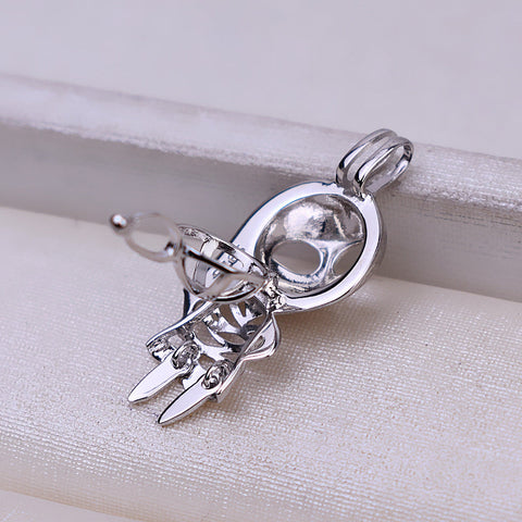 Halloween Devil  Pendant Necklace Pearl Cage S925 Silver（Not including the pearls）