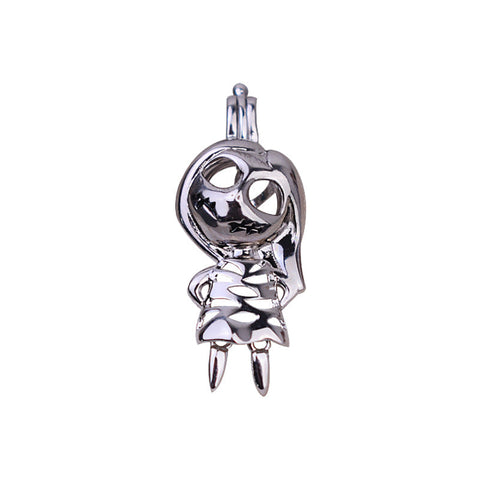 Halloween Devil  Pendant Necklace Pearl Cage S925 Silver（Not including the pearls）