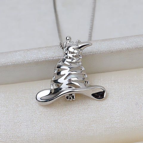 Halloween Magic Cap  Pendant Necklace Pearl  Cages S925 Silver（Not including the pearls）
