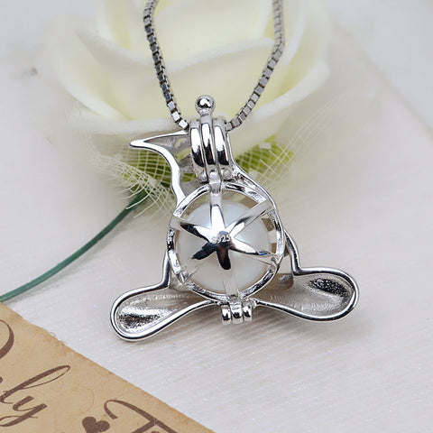 Halloween Magic Cap  Pendant Necklace Pearl  Cages S925 Silver（Not including the pearls）