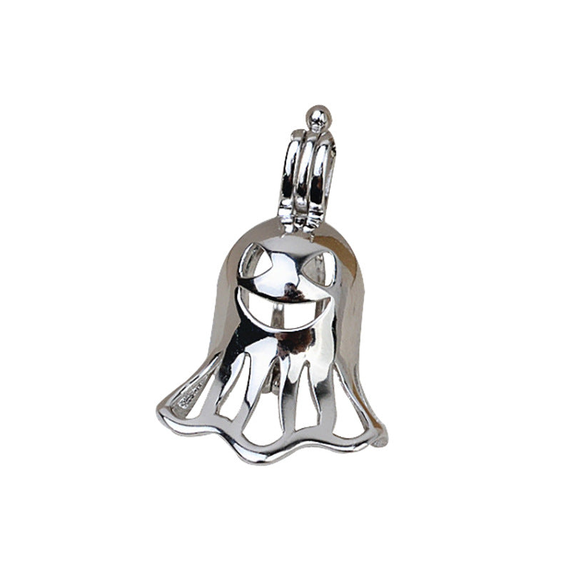 Halloween Pendant Necklace Pearl  Cage S925 Silver（Not including the pearls）