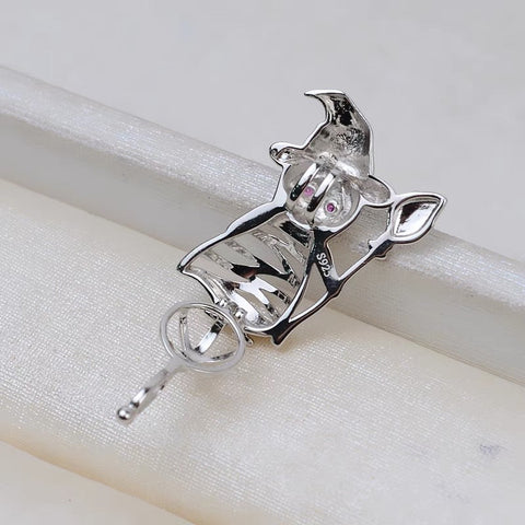Halloween Witch Wizard Pendant Pearl Cage S925 Silver（Not including the pearls）