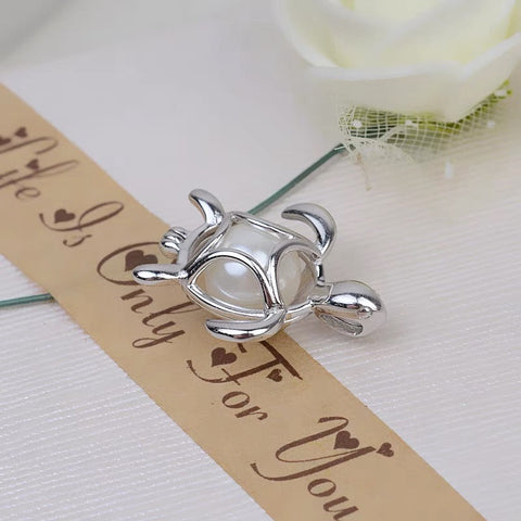 Cute  Simple Turtle Pendant Pearl Cage S925 Silver（Not including the pearls）