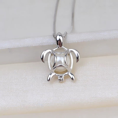 Cute  Simple Turtle Pendant Pearl Cage S925 Silver（Not including the pearls）