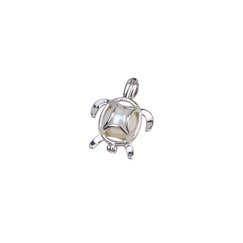 Cute  Simple Turtle Pendant Pearl Cage S925 Silver（Not including the pearls）