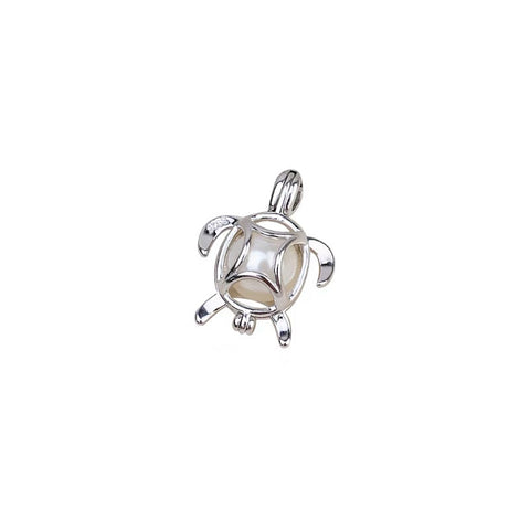 Cute  Simple Turtle Pendant Pearl Cage S925 Silver（Not including the pearls）
