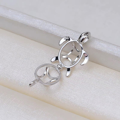 Cute  Simple Turtle Pendant Pearl Cage S925 Silver（Not including the pearls）