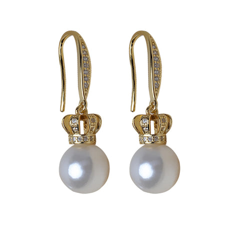 Crown Earrings 925 Sterling Silver Accessories 8-13mm (Pearls Not Included)