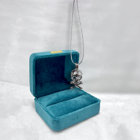 Halloween Fashion Skull Hip Hop Pendant Necklace Trendy Pearl Cage S925 Silver（Not including the pearls）
