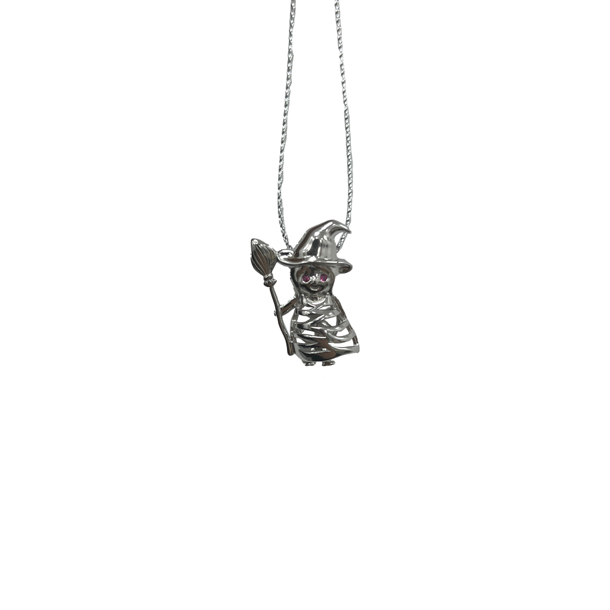 Halloween Witch Wizard Pendant Pearl Cage S925 Silver（Not including the pearls）