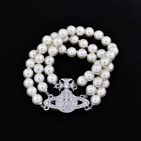 Triple White Freshwater Pearl Bracelet