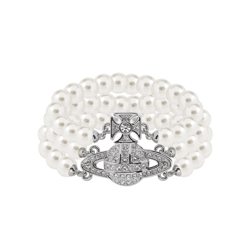 Triple White Freshwater Pearl Bracelet