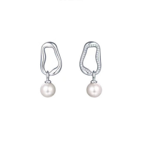 Amblight White Freshwater Pearl Earrings