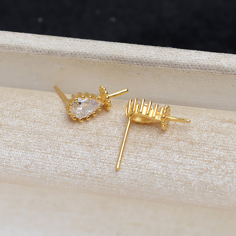 Gold Plated 925 Sterling Silver Earring Accessories 7-12mm (Pearls Not Included)