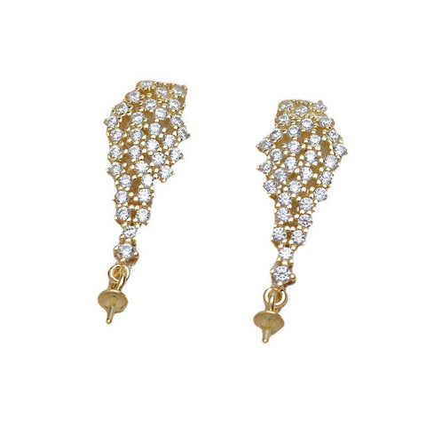 Tassel Earrings 925 Sterling Silver Accessories 8-13mm (Pearls Not Included)