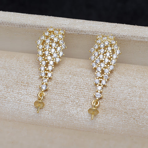 Tassel Earrings 925 Sterling Silver Accessories 8-13mm (Pearls Not Included)