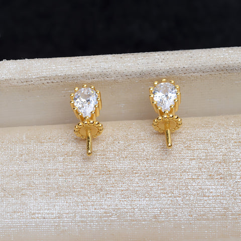 Gold Plated 925 Sterling Silver Earring Accessories 7-12mm (Pearls Not Included)