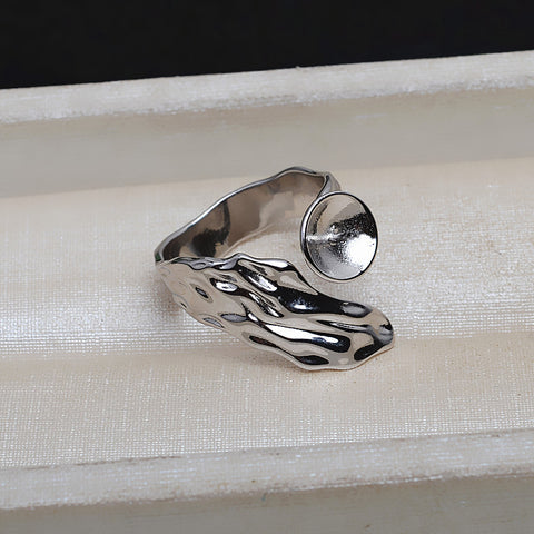 Shaped Ring 925 Sterling Silver Accessories 11-14mm (Pearls Not Included)