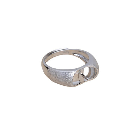 Brushed Ring 925 Sterling Silver Accessories 14-16mm (Pearls Not Included)