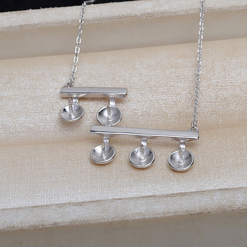 Balance Beam Pendant Necklace 925 Sterling Silver Accessories 45cm/7-8mm (Pearls Not Included)