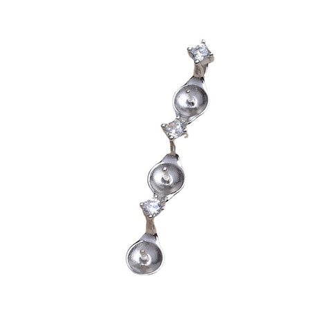 Balance Beam Pendant 925 Sterling Silver Pearl Accessories 10-12mm (Pearls Not Included)