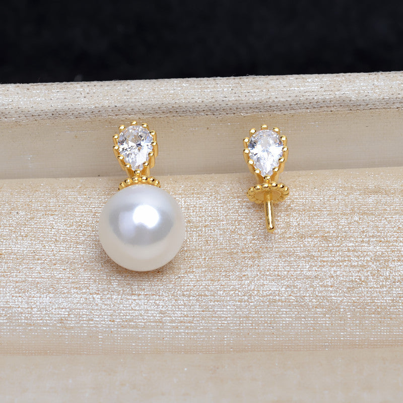 Gold Plated 925 Sterling Silver Earring Accessories 7-12mm (Pearls Not Included)