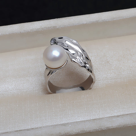 Shaped Ring 925 Sterling Silver Accessories 11-14mm (Pearls Not Included)