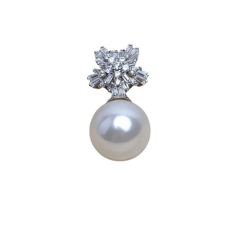 Snowflake Pendant 925 Sterling Silver Pearl Accessories 12-16mm (Pearls Not Included)