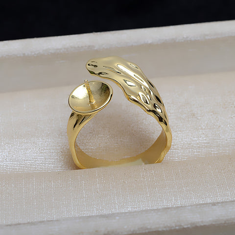 Shaped Ring 925 Sterling Silver Accessories 11-14mm (Pearls Not Included)