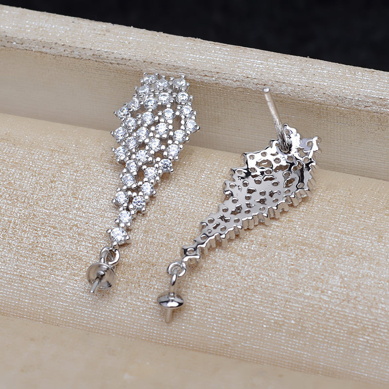 Tassel Earrings 925 Sterling Silver Accessories 8-13mm (Pearls Not Included)
