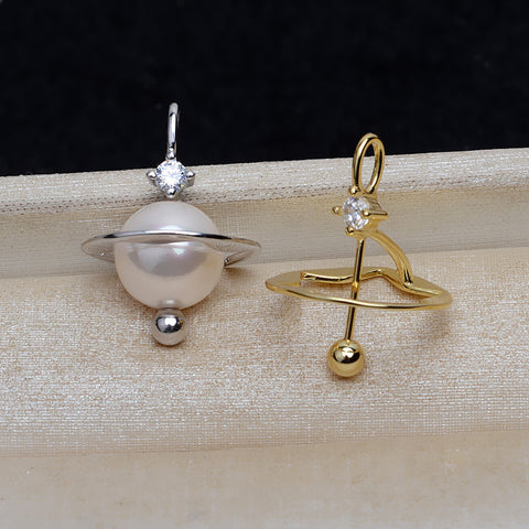 Globe Pendant 925 Sterling Silver Pearl Accessories 11-11.5mm (Pearls Not Included)