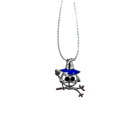 Halloween Magic Bird Pendant Cute Owl Pearl Cage S925 Silver（Not including the pearls）