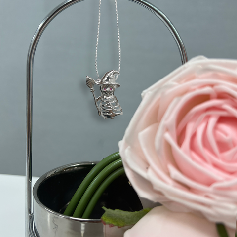 Halloween Witch Wizard Pendant Pearl Cage S925 Silver（Not including the pearls）