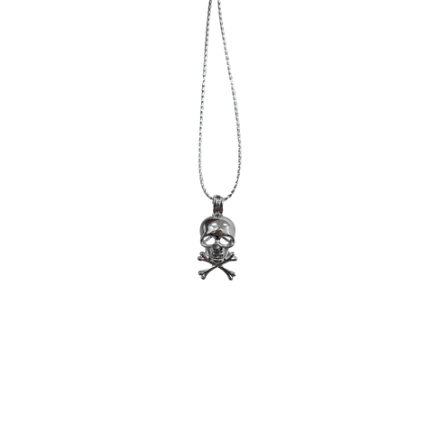 Halloween Fashion Skull Hip Hop Pendant Necklace Trendy Pearl Cage S925 Silver（Not including the pearls）